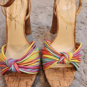 Jessica Simpson Immie Ankle Strap Sz 8 /381/2 Platform heel Sandals. New